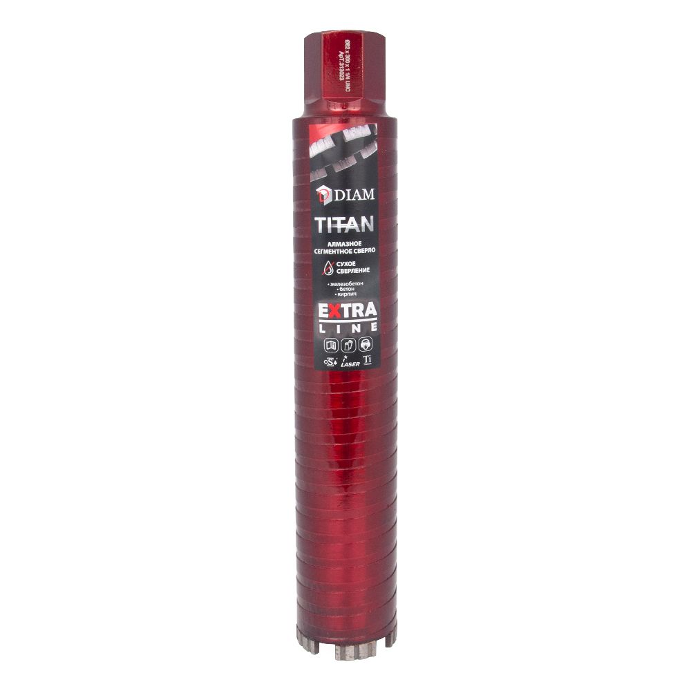 Алмазное сегментное сверло DIAM EXTRA LINE 62мм TITAN HIT (сухое сверление) 313023