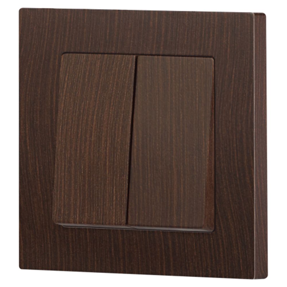 Выключатель Intro Accent 6-104-10 двойной, 10А-250В, IP20, СУ, AL/CU, венге | Intro