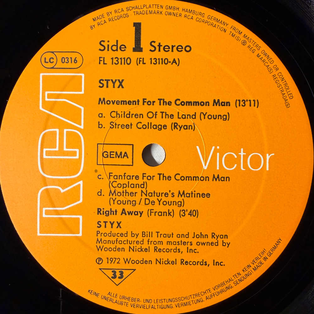 Styx ‎– Styx (Германия 1979г.) Т