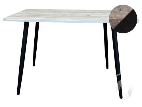 Стол Лайт прямоугольный (опоры черный/пластик кантри; кромка венге)