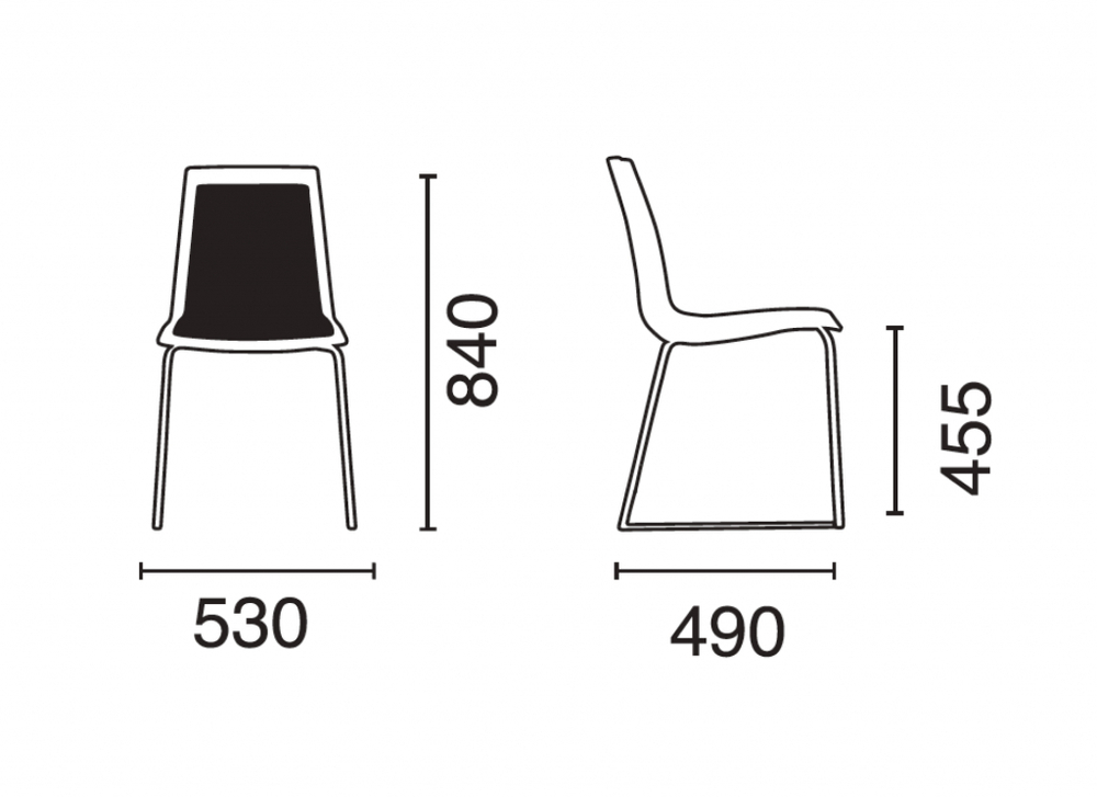 Стул на полозьях с обивкой Papatya X-treme S Sled Pro Soft