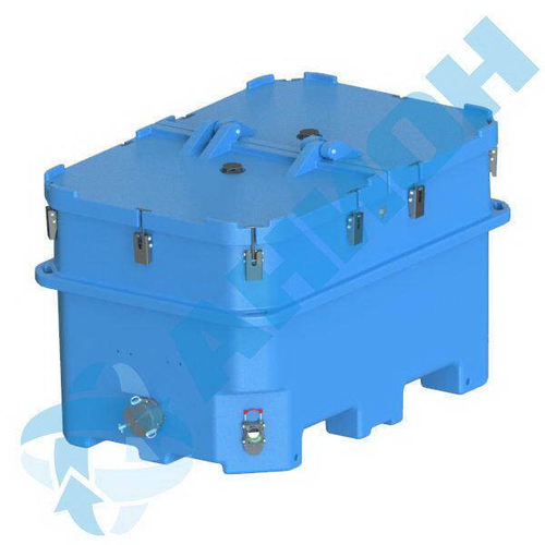 Изотермический контейнер 1200 л для перевозки живой рыбы с быстроразъемным соединением g4", со сливом g2" Анион 1200 л. горизонтальный (1810x1150x1130см;синий) - арт.559499
