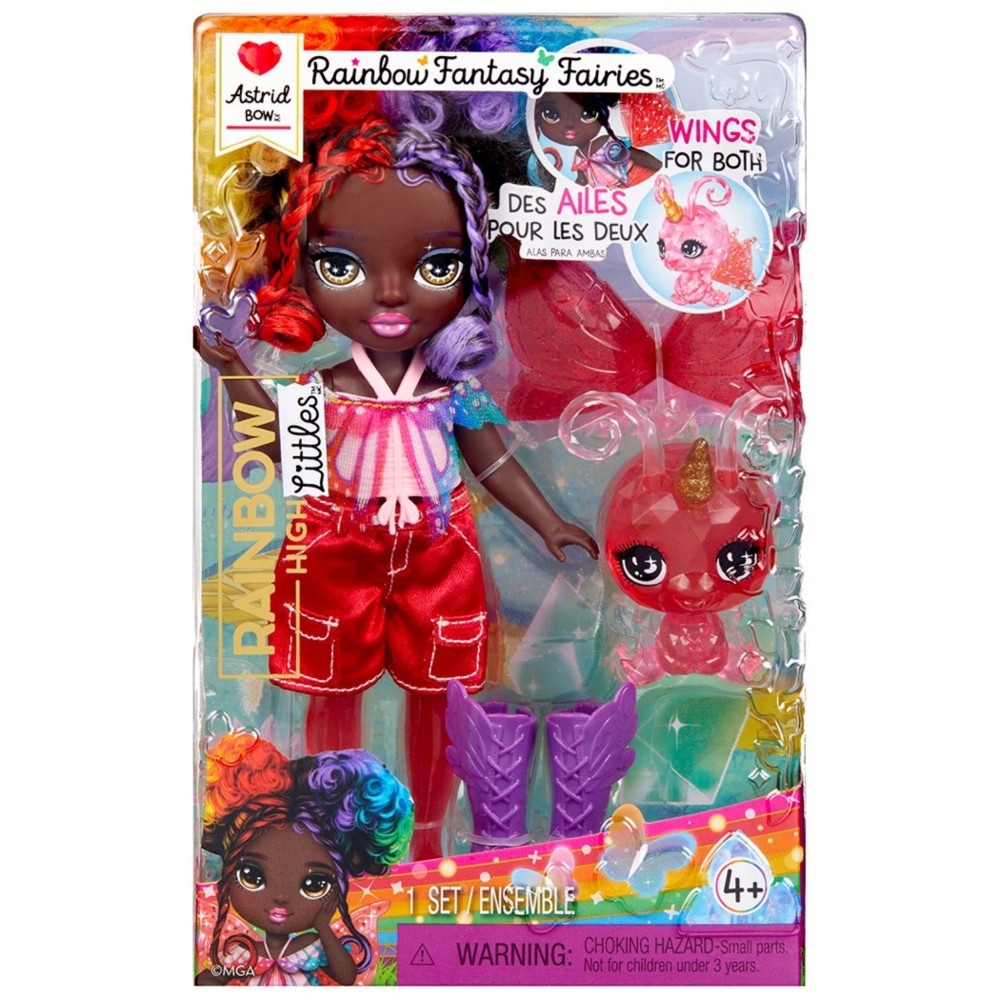 Rainbow High Littles - Модная кукла Astrid (Красная) + животное 543398
