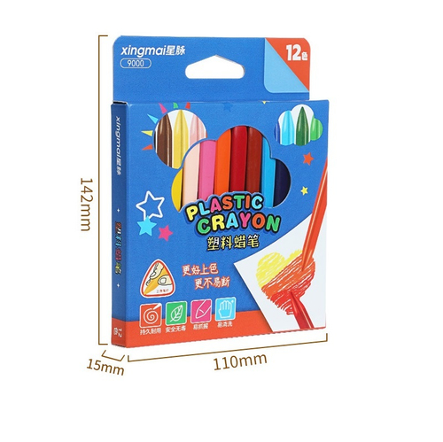 Набор восковых мелков "Plastic", 12 цветов