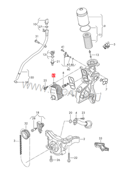 Радиатор масляный VАG / 1.8 2.0 TFSI EA888 / Audi, Volkswagen, Skoda, Seat / RVLT-06L117021E