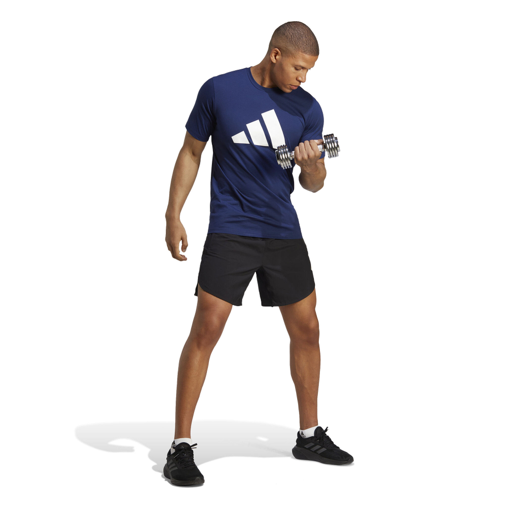 Мужское теннисное поло adidas Training Essential Feel Ready Logo T-Shirt Men - Dark Blue, White