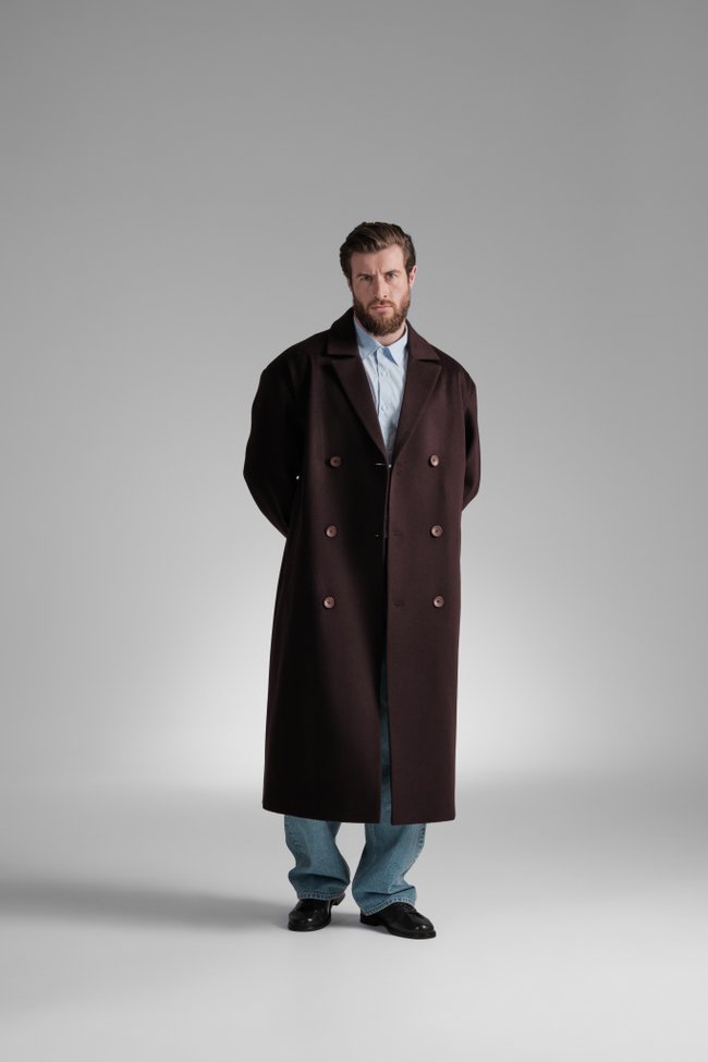 Пальто двубортное | burgundy