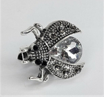 Брошь. Украшение  брошка "Жук" с белыми стразом . Символом перерождения, начала новой жизни.