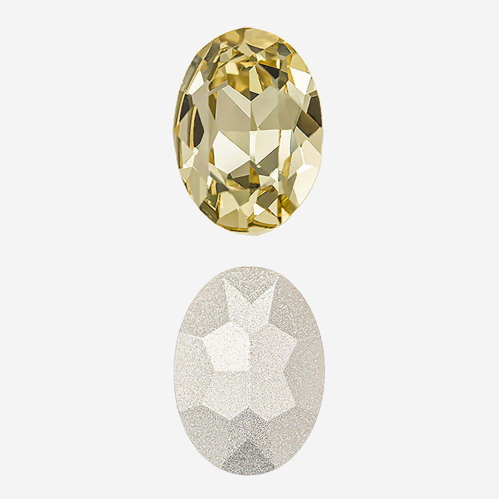Кристалл Овал (Oval Fancy Stone), оттенок "Лимонад"/"Jonquel", 18*13мм
