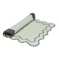 Салфетка под приборы с контрастным кантом зеленого цвета из коллекции Trendy Ruffles, 35х45 см