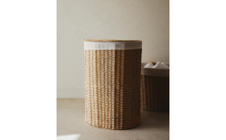 Zara Home Корзина из плетёной бумаги, цвет бежевый, 55.5 см