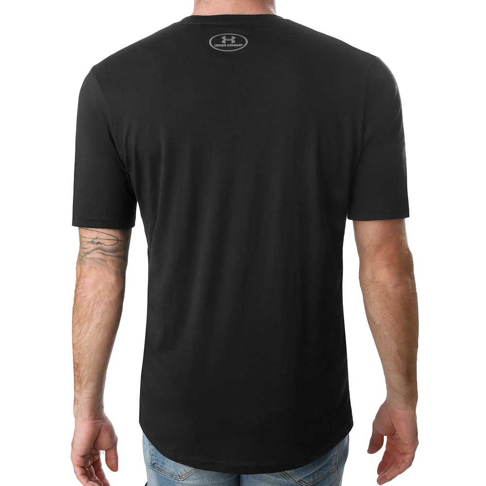 Мужское теннисное поло Under Armour Sportstyle Left Chest T-Shirt Men - Black, Dark Grey