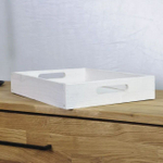 Поднос, 38х38, Флоутард, столик для завтрака в постель, для кухни, деревянный, белый, Dipriz