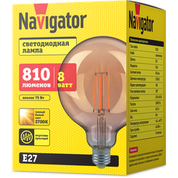 Лампа Navigator 80 541 NLL-F-G125-8-230-2.7K-E27-GD