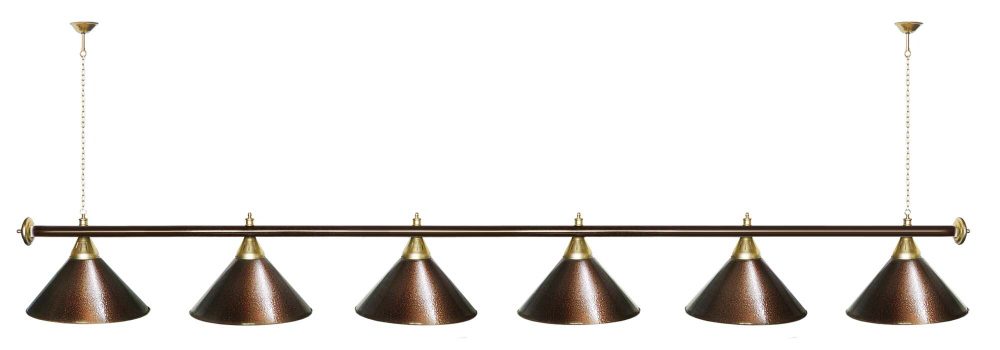 Лампа STARTBILLIARDS 6 пл. (плафоны золотые,штанга золотая,фурнитура золото)