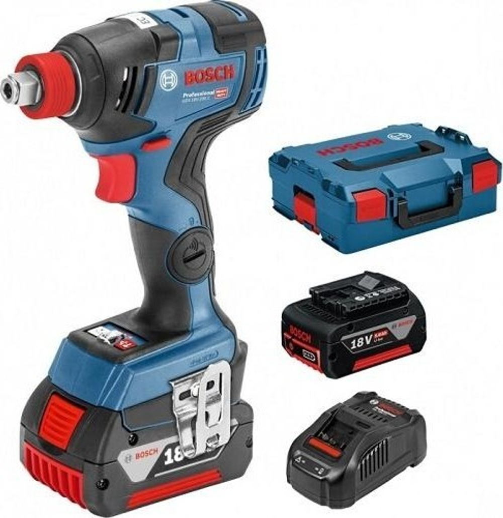 Гайковерт аккумуляторный BOSCH GDX 18 V-200 C с бесщеточным двигателем 06019G4201 2х5,0Ач, кейс L-Boxx