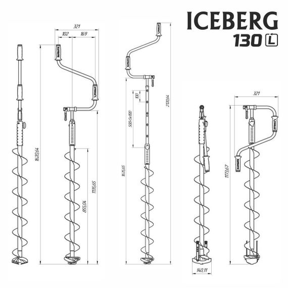 Ледобур Тонар ICEBERG-SIBERIA 130 (L)-1600 v3.0 (левое вращение) LA-130LS