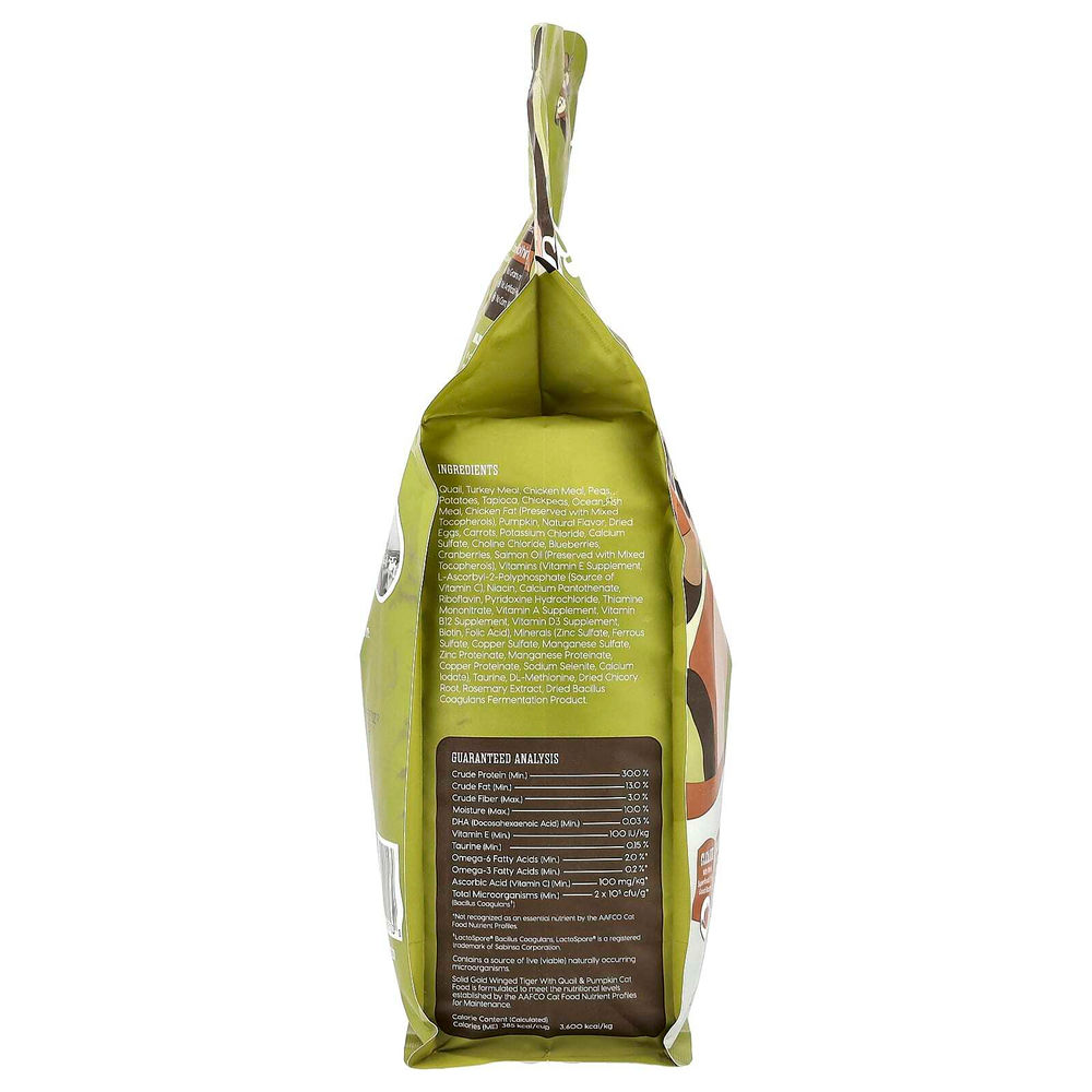 Solid Gold, Winged Tiger ™, для кошек, для взрослых, с перепелами и тыквой, 1,36 кг (3 фунта)