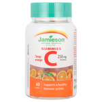 Jamieson Vitamins, Жевательные мармеладки с витамином C, насыщенный апельсин, 250 мг, 60 жевательных таблеток (125 мг в 1 жевательной мармеладке)