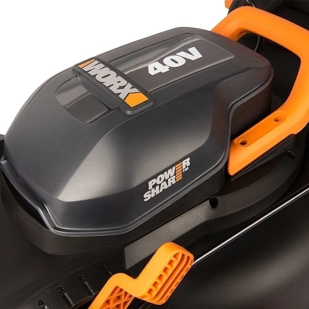 Газонокосилка аккумуляторная WORX WG743E 40В (2 x 4 Ач, ЗУ) нож 40 см, WG743E