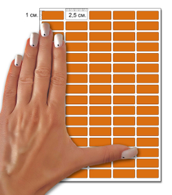 Оранжевые виниловые наклейки для маркировки Policomprint М8, 25х10 мм. 160 шт.