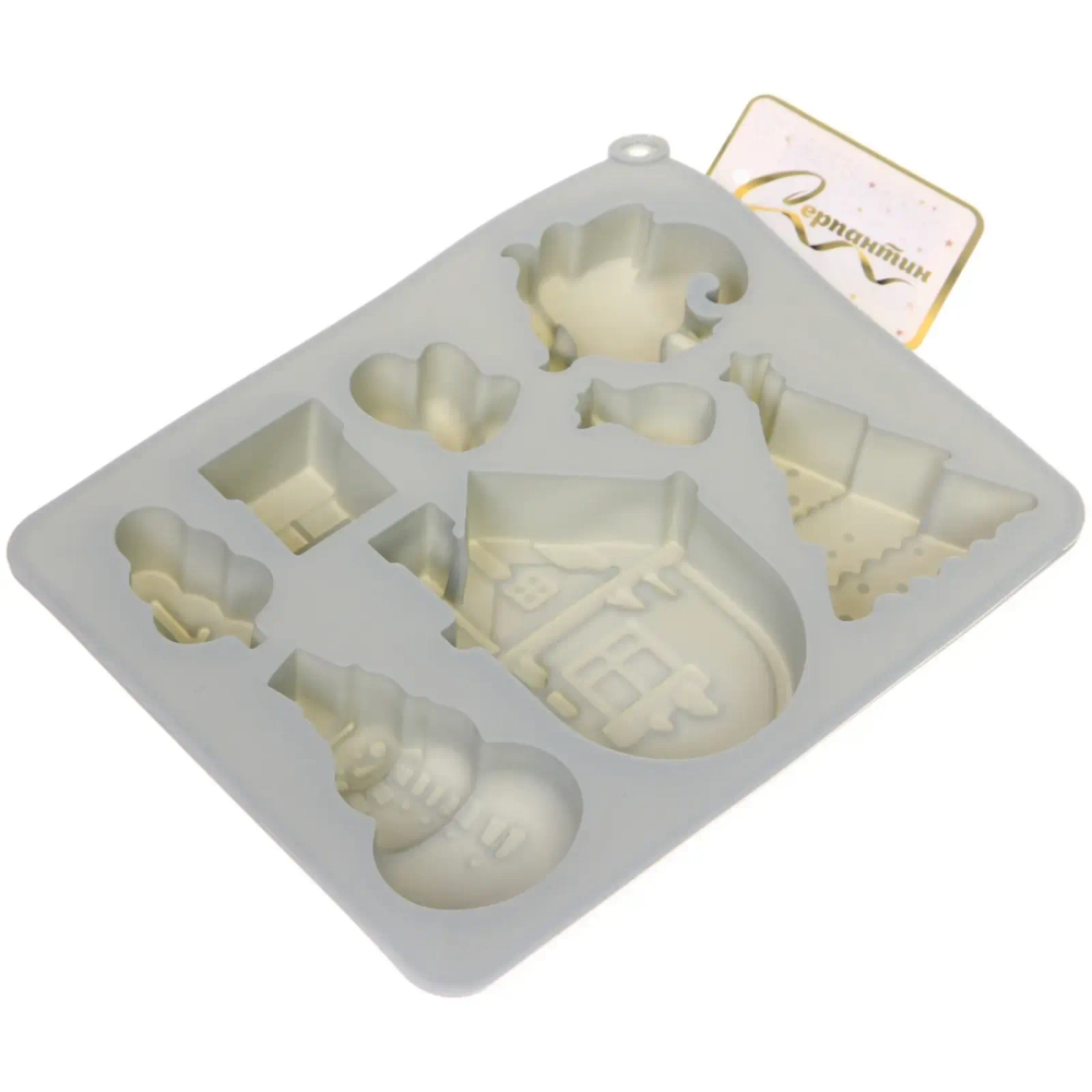 Форма силиконовая «Новогодний микс» 17,5*14*2,5см