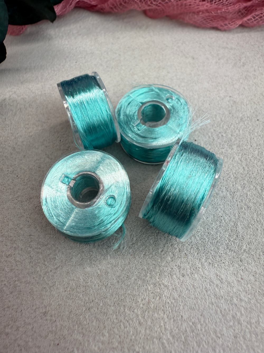 Нитки для оплетки проволоки, полиэстер, №28 Бирюзовый