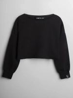 Лонгслив для девочки укороченный, черный