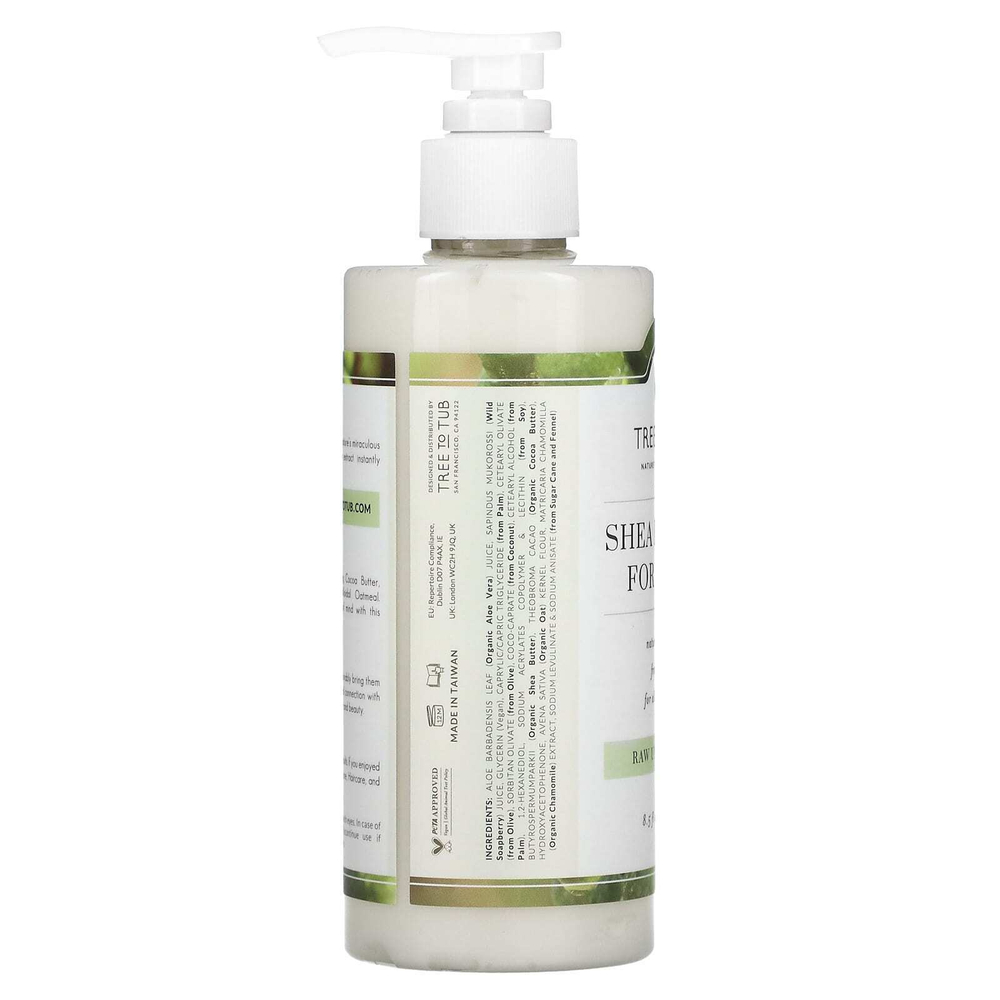 Tree To Tub, увлажняющий лосьон для тела с маслом ши, нежирный, для увлажнения сухой и чувствительной кожи, без запаха, 250 мл (8,5 жидк. унции)