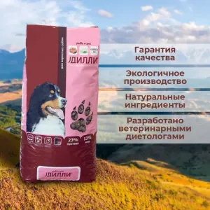 Сухой корм Дилли для взрослых собак "Рыба и рис"