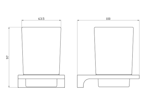 Стакан для зубных щеток с держателем WONZON & WOGHAND ECLIPSE, Глянцевое золото (WW-9121-LG)
