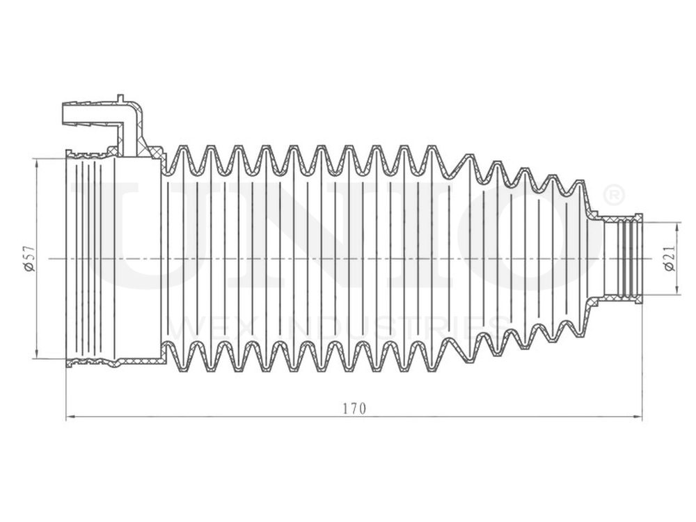 Пыльник рулевой рейки UNIO DUC-20023
