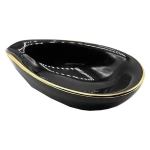 Пепельница керамическая Adorini Ashtray leaf Black, под 1 сигару черная, 14404