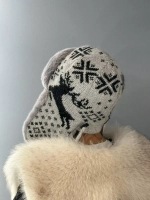 шапка зимняя ушанка вязаная с мехом