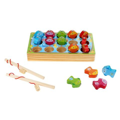 Развивающая игрушка деревянная Рыбалка обьемная, коробка C-41674
