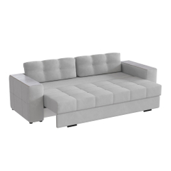 Диван раскладной Нави, светло-серый/мдф холст белый