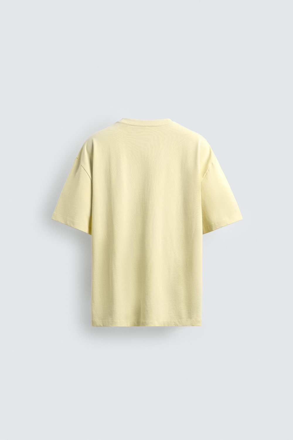 ZARA ФУТБОЛКА RELAXED FIT, СВЕТЛО-ЖЕЛТЫЙ