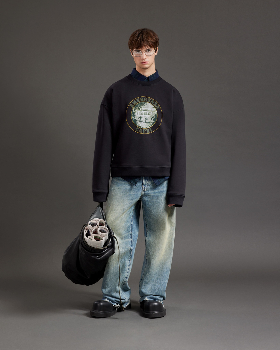 CAPRI CROPPED SWEATSHIRT OVERSIZED LOOSE