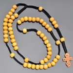 В наличии! Мужские деревянные бусы с крестом Rico La Cara AMX000741