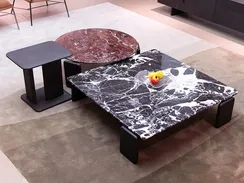 Стол журнальный 4614, 110х110 см, черный мрамор