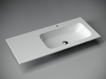 Раковина накладная мебельная Grace прямоугольная, 1010x457x137 мм, чаша справа, с отверстием под смеситель, цвет белый