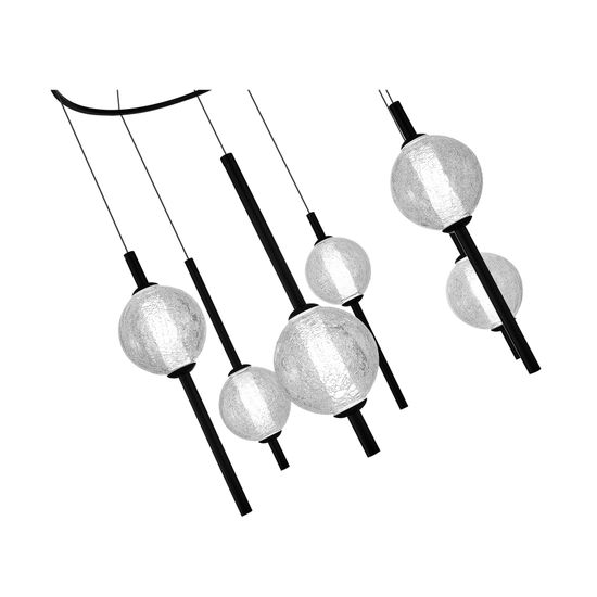 SL6120.403.06 Светильник подвесной ST-Luce Черный/Прозрачное кракелированное стекло LED 6*8,5W 3000K PEEK