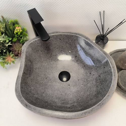 Раковина из речного камня RS-63483 (47*46*16) 0122