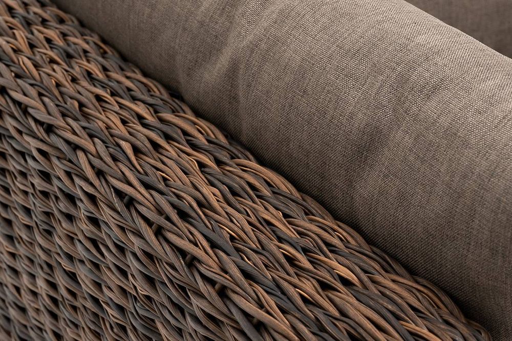 "Лунго" трансформирующийся диван из искусственного ротанга (гиацинт), цвет коричневый