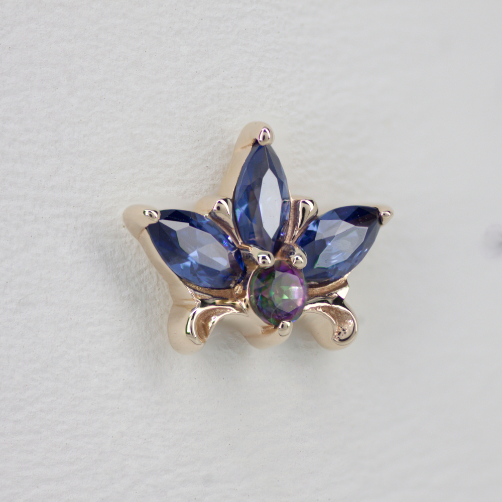 Royal Lily tops with Semi-Precious stones