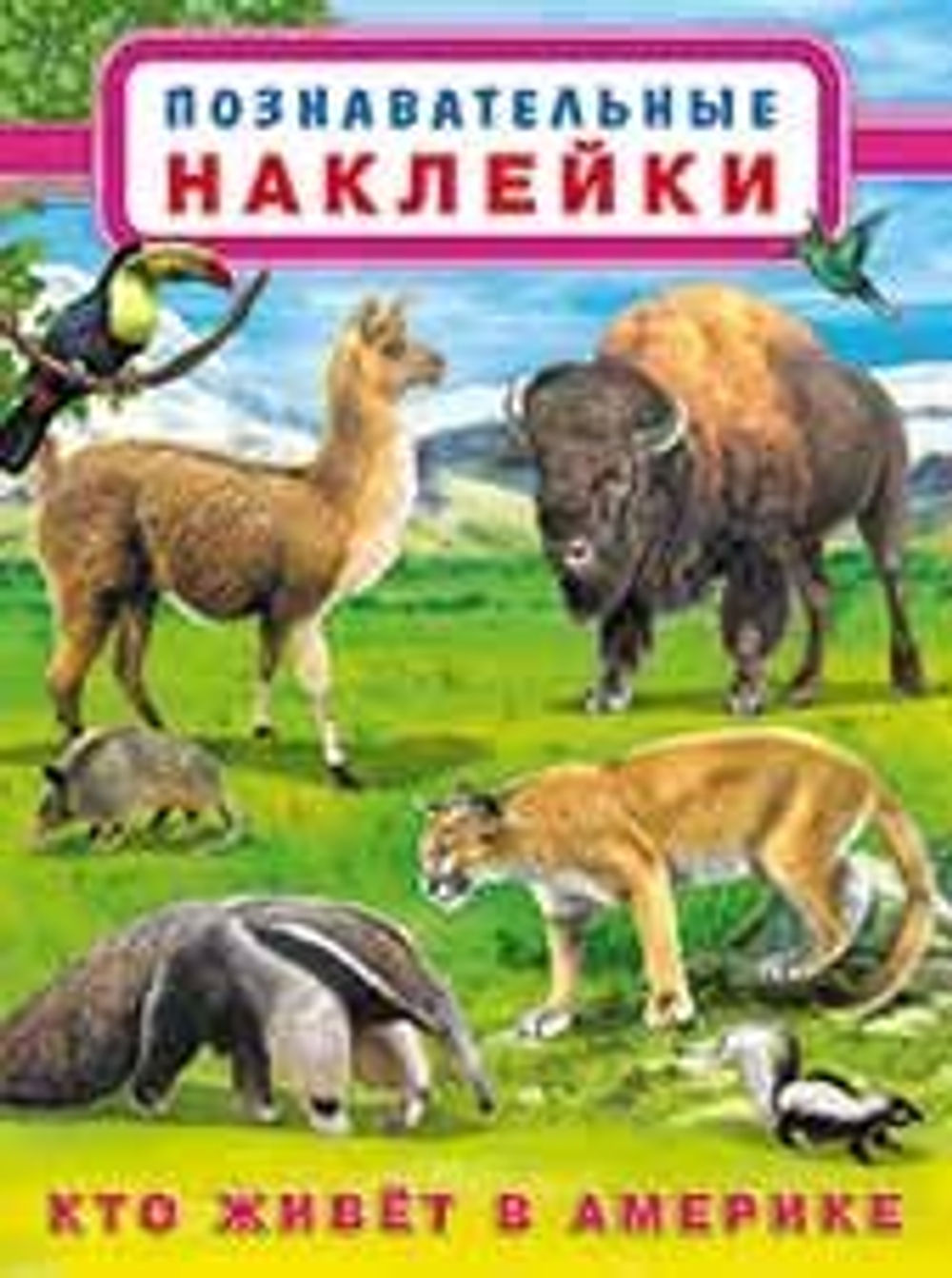 Познавательные наклейки "Кто живет в Америке", Фламинго