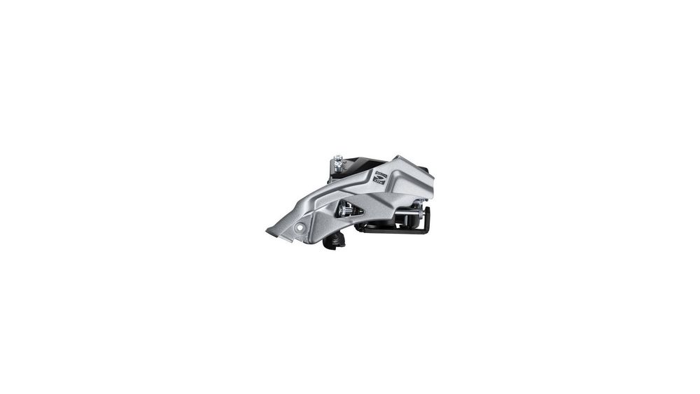 Переключатель передний Shimano Altus, M2000, 3x9 скоростей, универсальная тяга, 40T, средний хомут универсальный, угол наклона 63-66°, черно-серебристый, без упаковки