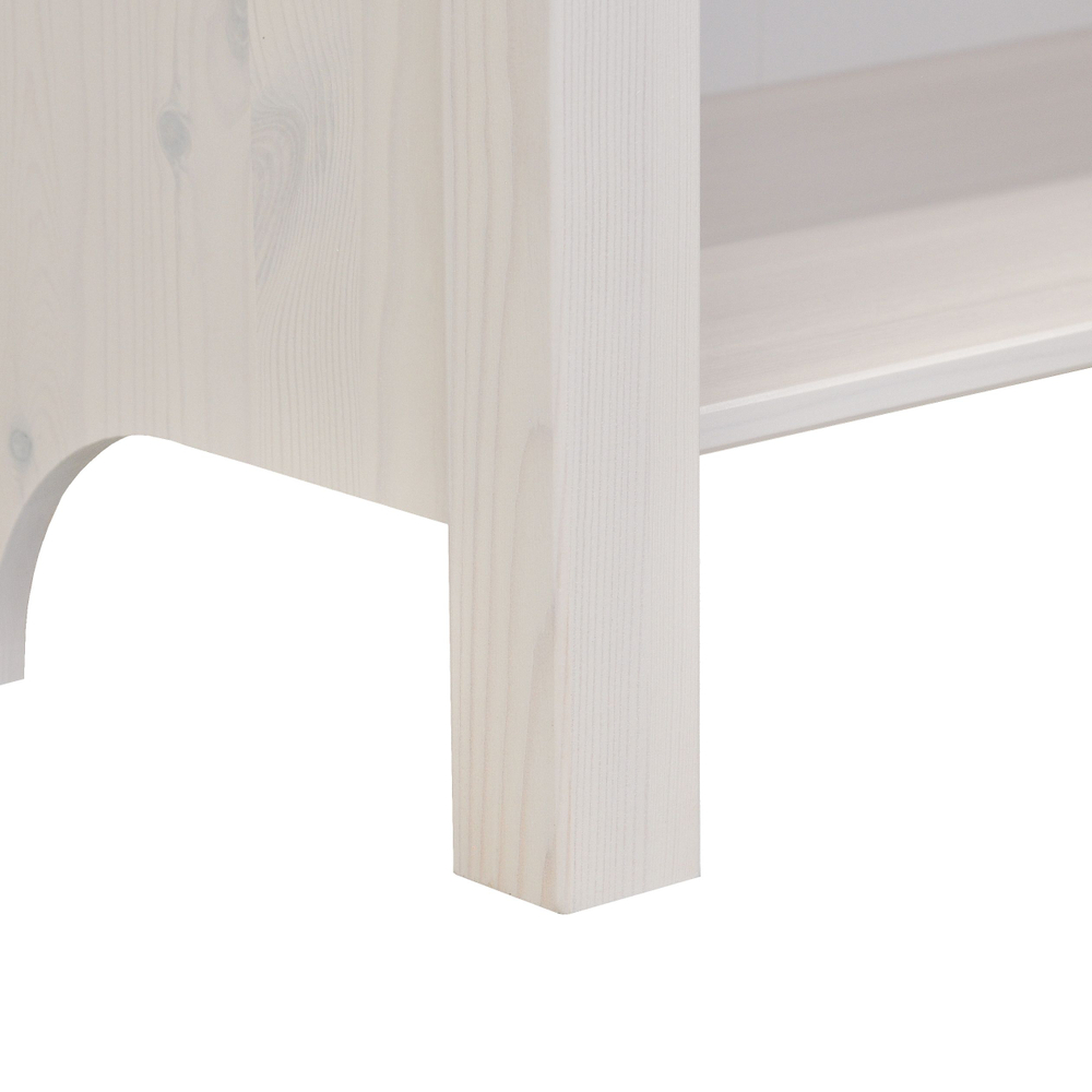 Книжный шкаф, 86х39х211, Мадейра, стеллаж, с полками, из массива дерева, белый, Dipriz