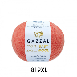 Пряжа Baby Wool XL 50 г, 100м, 40%акрил, 40%шерсть мериноса, 20%кашемир, 40%акрил (цена за 1 шт)
