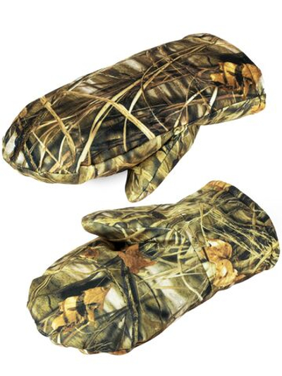 Варежки Россия камуфляжные меховые, алова лес